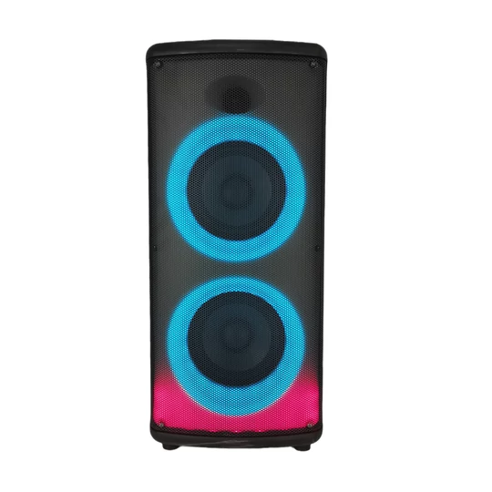 Bluetooth karaoke reproduktor napájaný batériou s mikrofónom, diaľkovým ovládaním a LED svetlami