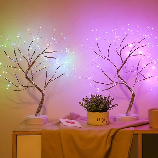Dekoračný LED stromček na stôl, strom sakura, micro-LED, studená biela - 50 cm