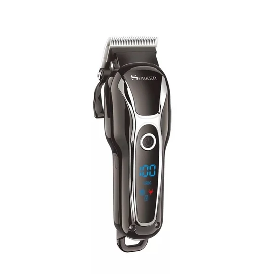 Zastrihávač vlasov a fúzov Surker s LED displejom, čierny, SK-805