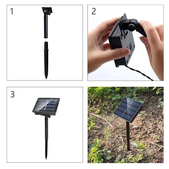 Solárne dekoratívne mikro LED svetelné reťazce, 100 LED, 10 metrov, studená biela