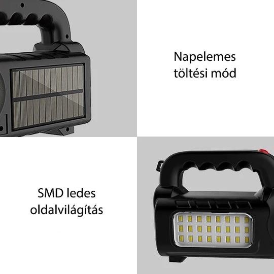 Multifunkčný reflektor s vysokým jasom, so sieťovým a solárnym nabíjaním, TGX-9008