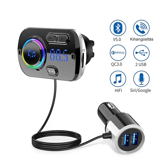 Hands-free súprava do auta, Bluetooth FM vysielač s nabíjačkou do cigaretového zapaľovača