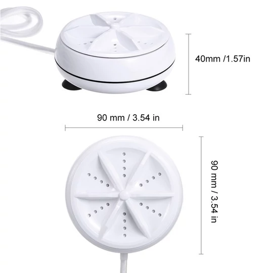 Prenosná mini ultrazvuková práčka, kapacita 1 kg, s káblom USB