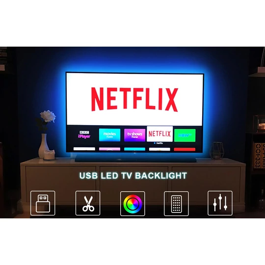 Univerzálny USB LED pás, podsvietenie TV, s diaľkovým ovládaním