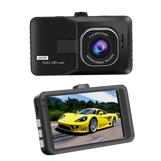 Kamera do auta s rozlíšením FullHD 1080P a zabudovaným G-senzorom, čierna