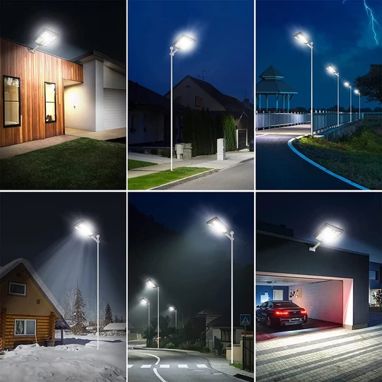 800W solárne LED pouličné osvetlenie s držiakom, diaľkovým ovládaním, snímačom pohybu - extra jasné