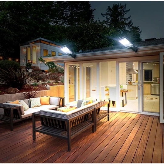 Solárne LED svetlo so senzorom pohybu, nástenným držiakom a diaľkovým ovládaním, 200 W, 150 LED diód