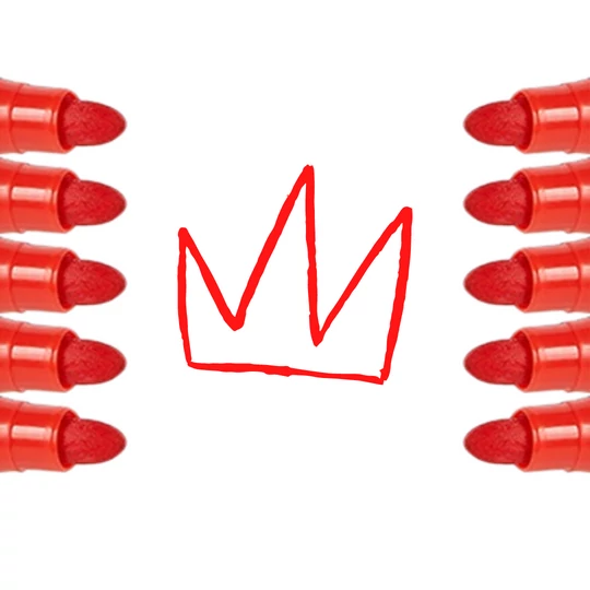 sada 10 plstených dosiek s hrubým hrotom, červené
