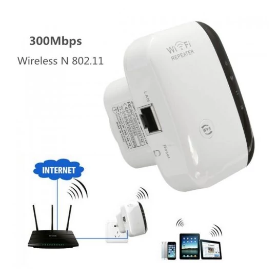 Wifi repeater, zosilňovač Wifi signálu, rýchlosť až 300 Mbps