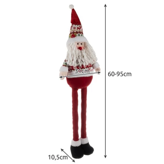 Vianočný teleskopický textilný Santa Claus, vysoký 60-95 cm