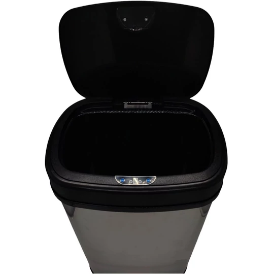 Automatický odpadkový kôš Sensory 50 l, inox, s čiernym vekom, SD-007-B