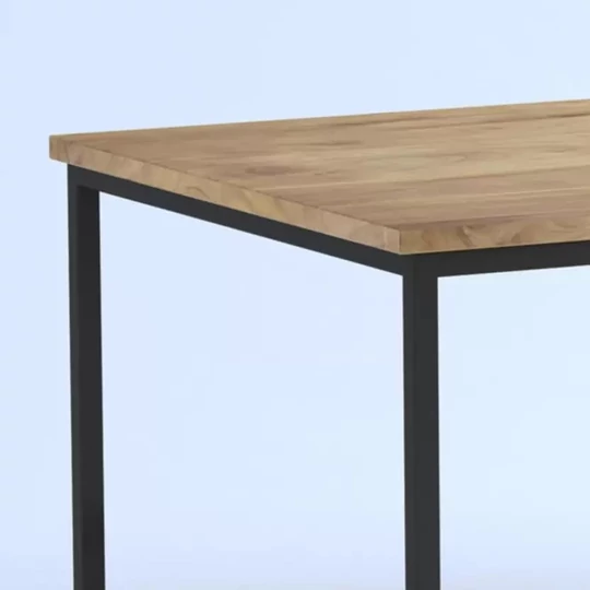 Elite Home® Elegantný minimalistický konferenčný stolík s čiernym kovovým rámom a dubovou doskou