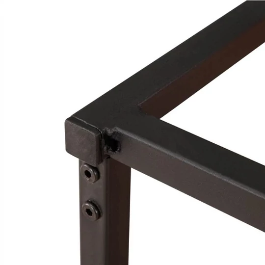 Elite Home® Elegantný minimalistický konferenčný stolík s čiernym kovovým rámom a dubovou doskou