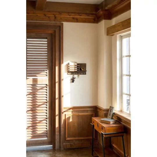 Elite Home® Nástenný rustikálny drevený držiak na kľúče a dokumenty