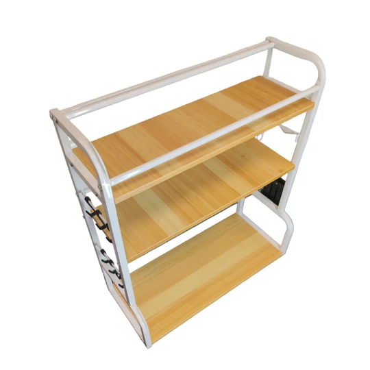 Elite Home® trojstupňová kuchynská organizérska polica s háčikom a držiakom na nože