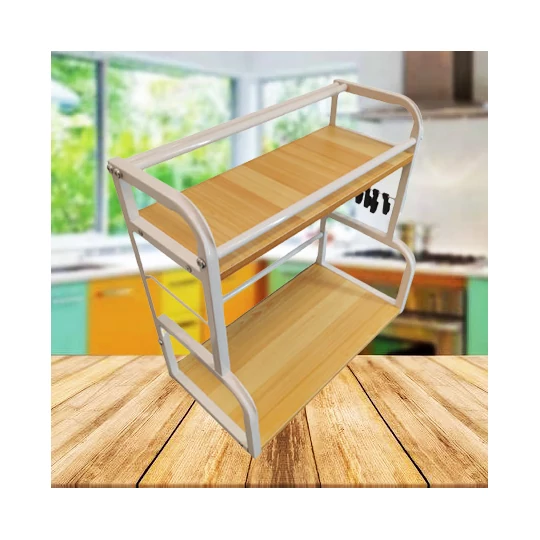 Dvojúrovňový kuchynský organizér Elite Home® s vešiakom a držiakom na nože
