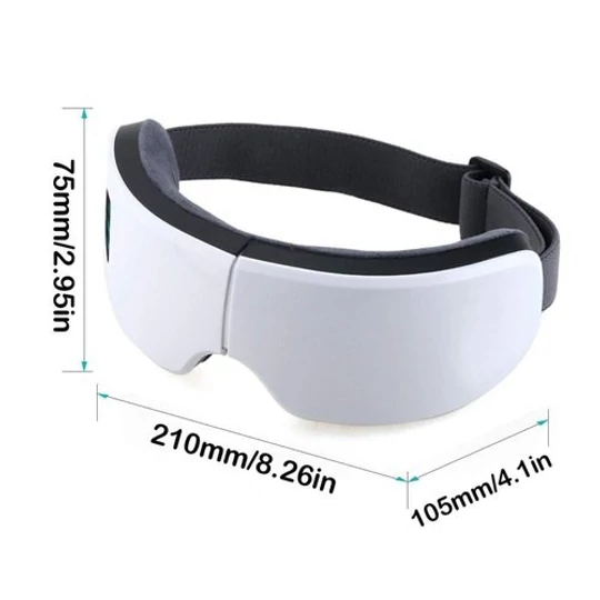 Prenosný, inteligentný masážny prístroj na oči s technológiou bluetooth, s funkciou zahrievania a hudbou, biely