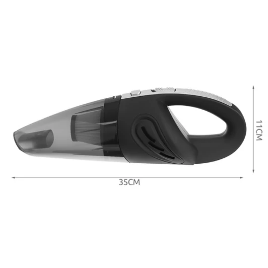 Bezdrôtový, vysokovýkonný ručný vysávač do auta s HEPA filtrom, akumulátorom, nabíjateľný cez USB-C konektor, so 4 ks hlavicami, hadicou a taškou na prenášanie