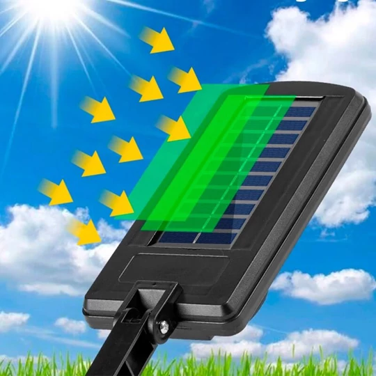 Solárne napájanie, senzor pohybu, diaľkové ovládanie, pouličné osvetlenie, 800 W, zakrivené