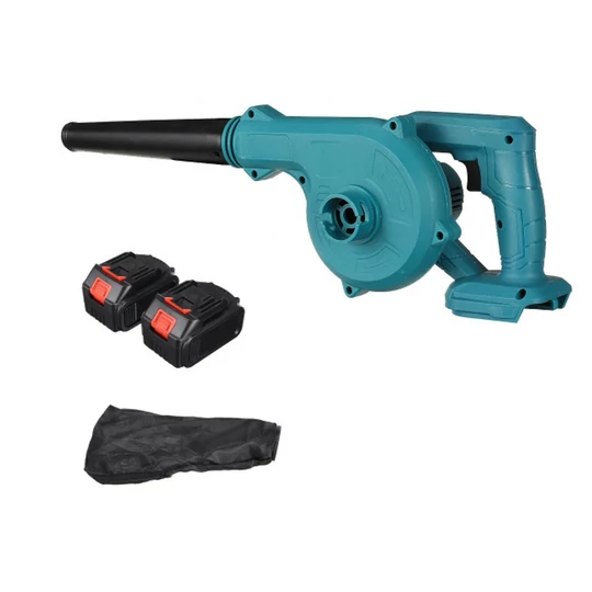 Bezdrôtový fúkač lístia a vysávač Kiyoshi s 2 batériami 128 V, zberným vakom a predlžovacou rúrkou