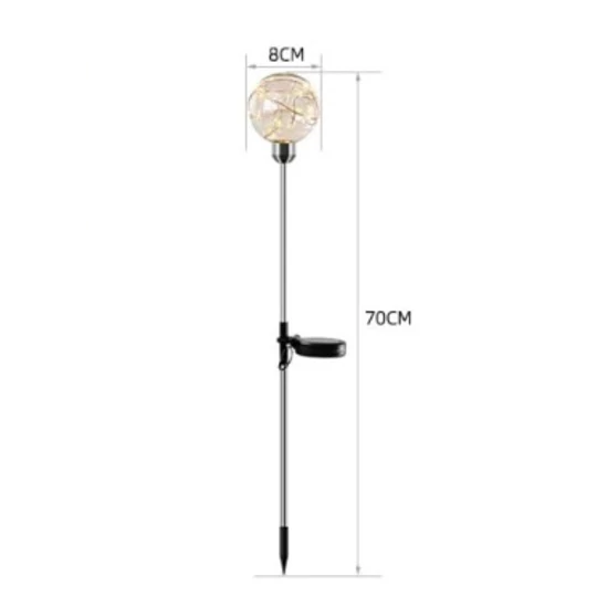 Solárne záhradné svetlo LED so zástrčkou 1 kus, studená biela, výška 70 cm