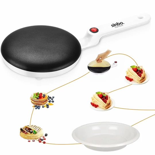 Elektrický palacinkovač s platňou, SP-5208, biely