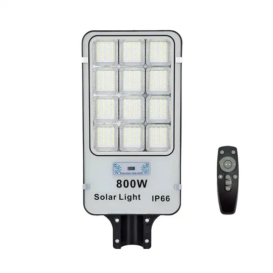 Solárne LED osvetlenie ulíc a dvorov s krytím IP66, snímač pohybu + diaľkové ovládanie - 800W