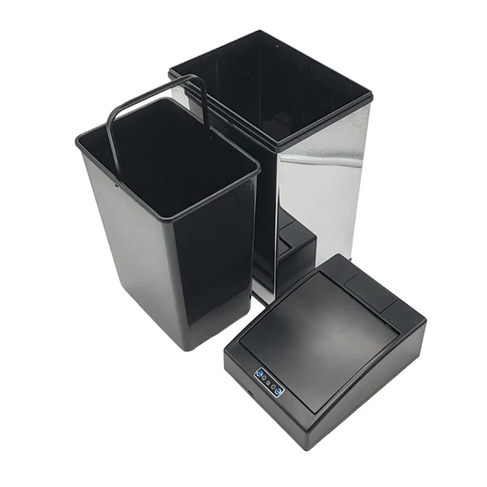 Worth Air senzor automatický odpadkový kôš 7 l, inox, čierna vrchná časť, s vyberateľnou priehradkou na odpadky