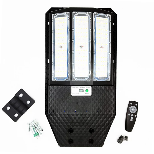 Extra jasné LED solárne pouličné osvetlenie s konzolou, diaľkovým ovládaním, senzorom pohybu, 600 W
