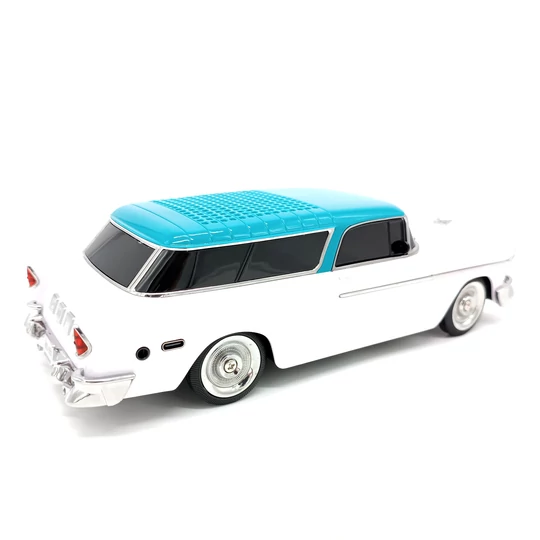 WSTER 1955 Reproduktor Bluetooth v tvare Chevrolet Nomad, port USB, slot na kartu TF, biely