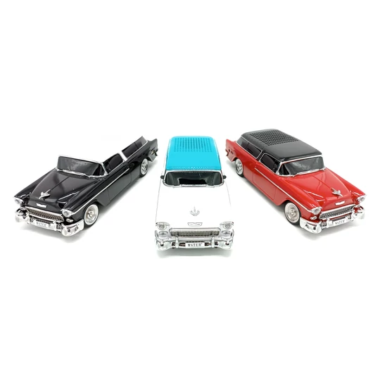 WSTER 1955 Reproduktor Bluetooth v tvare Chevrolet Nomad, port USB, slot na kartu TF, biely