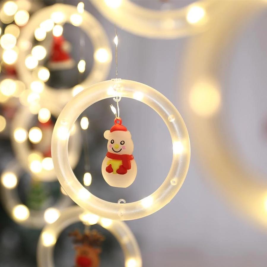 Vianočný LED svetelný reťazec s vianočnými postavičkami, studená biela, 3 metre