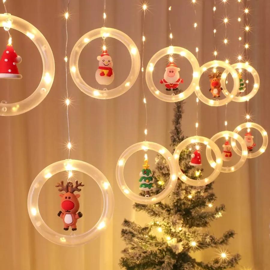 Vianočná LED svetelná reťaz  s vianočnými figúrkami, teplá biela, 3 metre