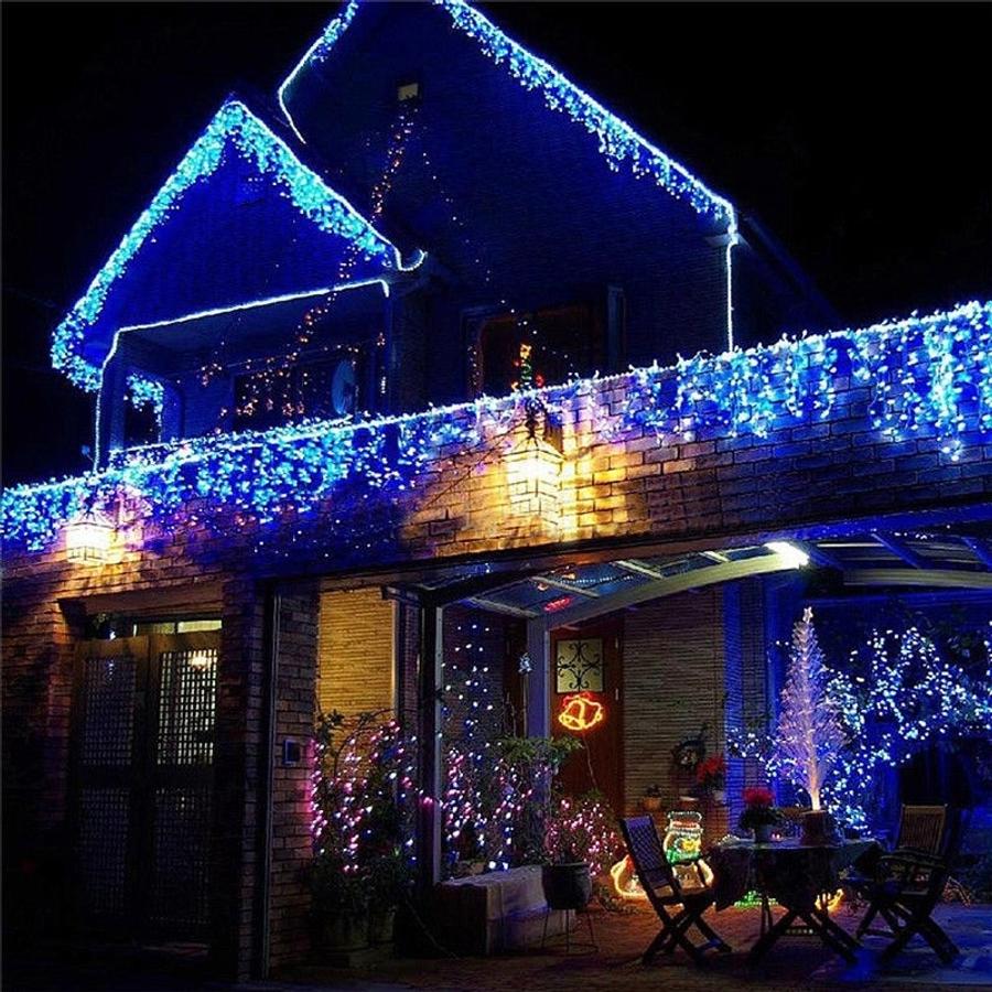 180 LED 8 programových vianočných svetielok s 8,5 m šnúrou žiaroviek - modré