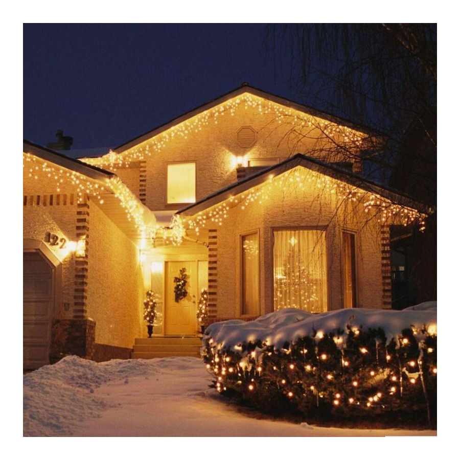 180 LED 8-programový vianočný cencúľový svetelný reťaz, 8,5 m - teplá biela
