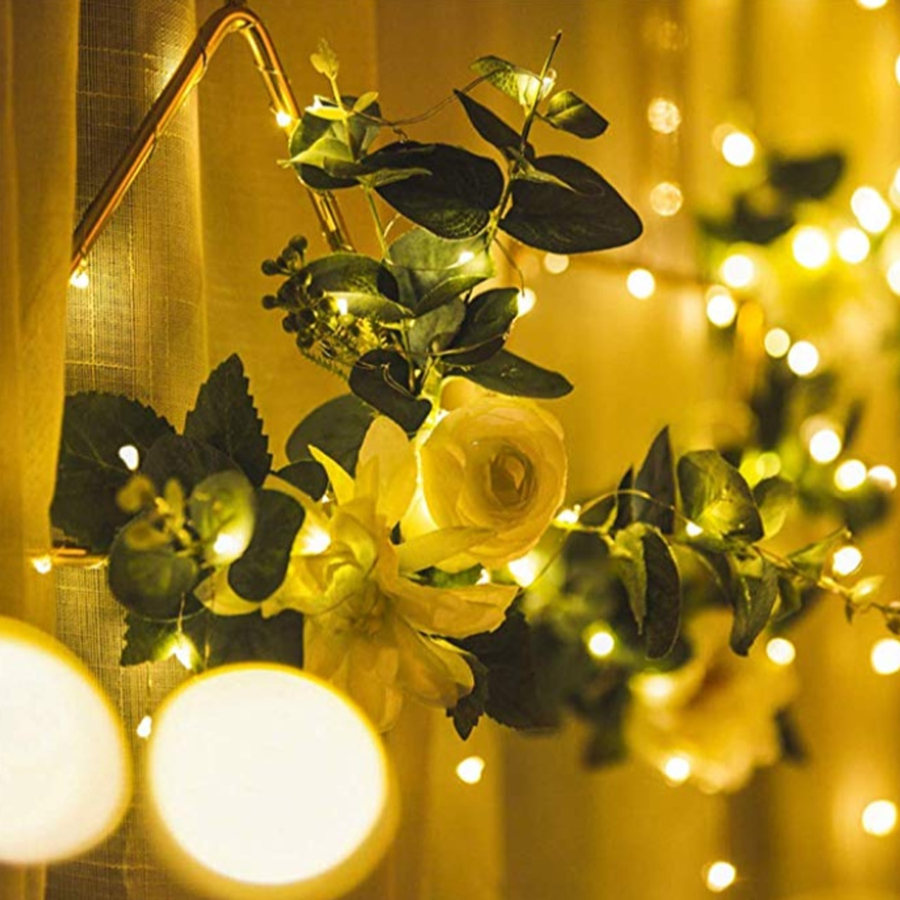 100 LED 8 Program Vnútorné mikro LED vianočné stromčekové svetlo 11,5 metra - teplá biela