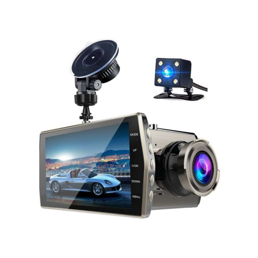 Autokamera FullHD 1080P s cúvacou kamerou, vstavaným G-senzorom a LED svetlom