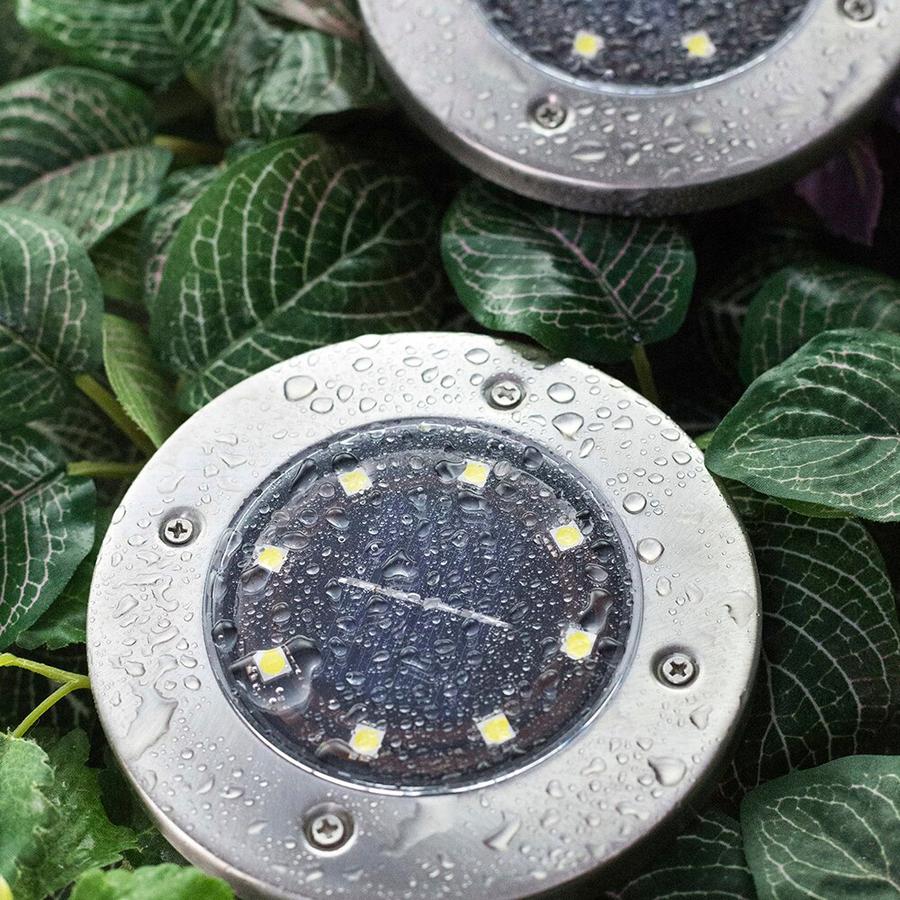 Disk Lights 8 viedol solárne napájané trail marker svetla set, studená biela