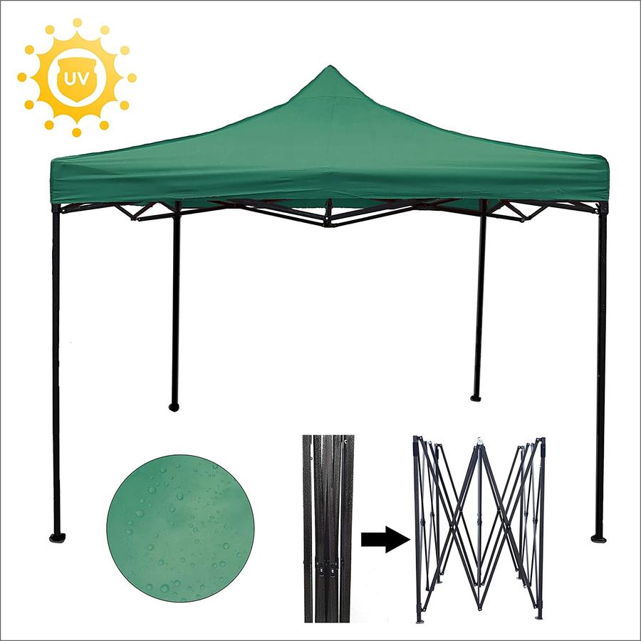 Skladací záhradný altánok, pivný stan 3x3m - zelený