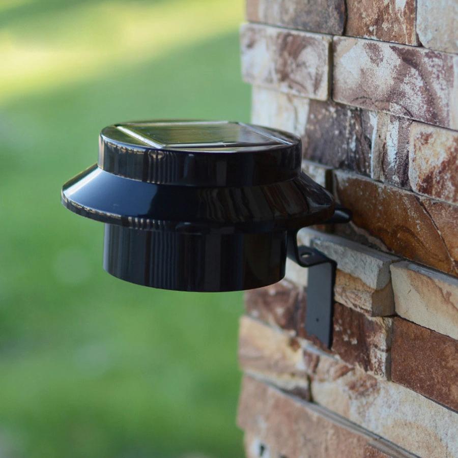 Solárne LED svetlo na žľaby alebo ploty, čierne, 2 ks