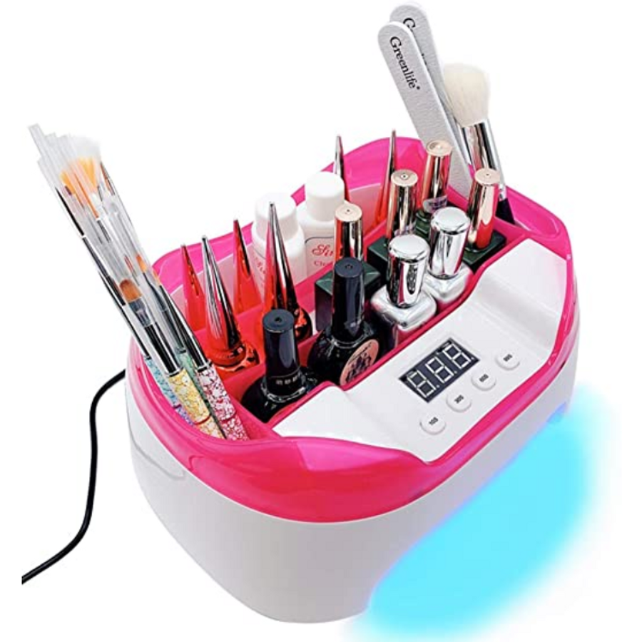 2v1 Jednoručná LED lampa na nechty s časovačom a držiakom na príslušenstvo