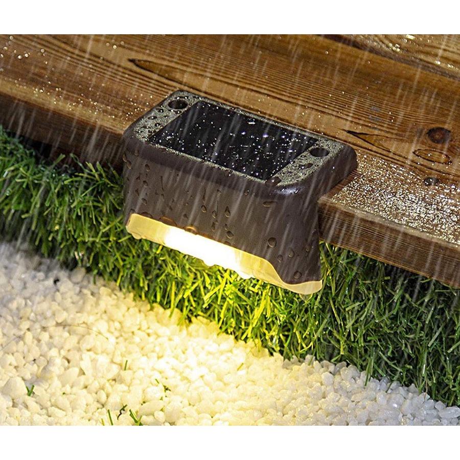 Solárne svetlo na schody alebo zábradlie, vodotesné, 4 ks, hnedé