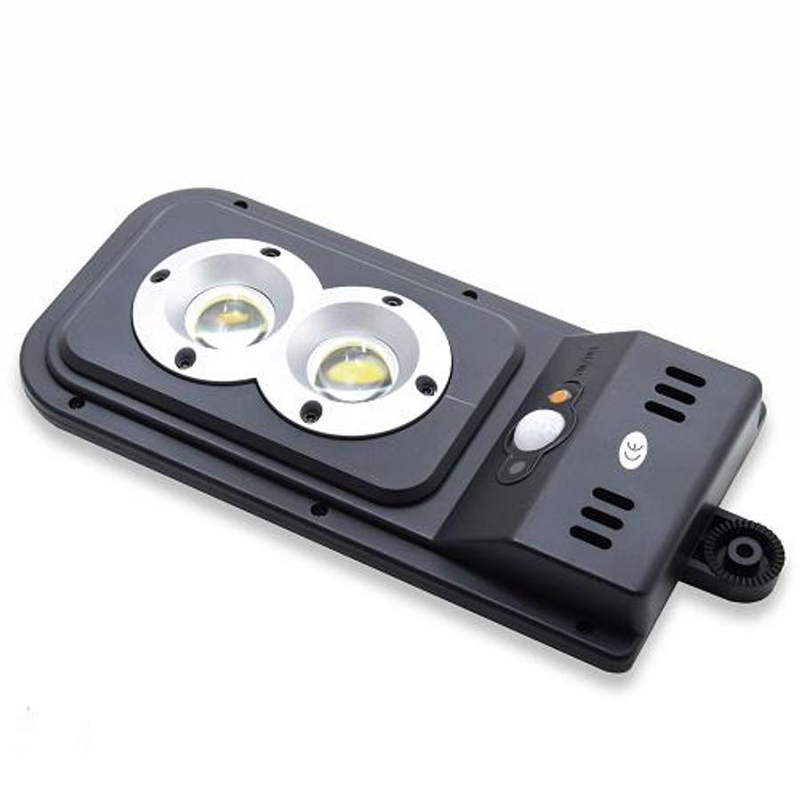 Solárne nástenné svietidlo s vysokým jasom LED so solárnym panelom, konzolou, diaľkovým ovládaním, snímačom pohybu, 2 LED