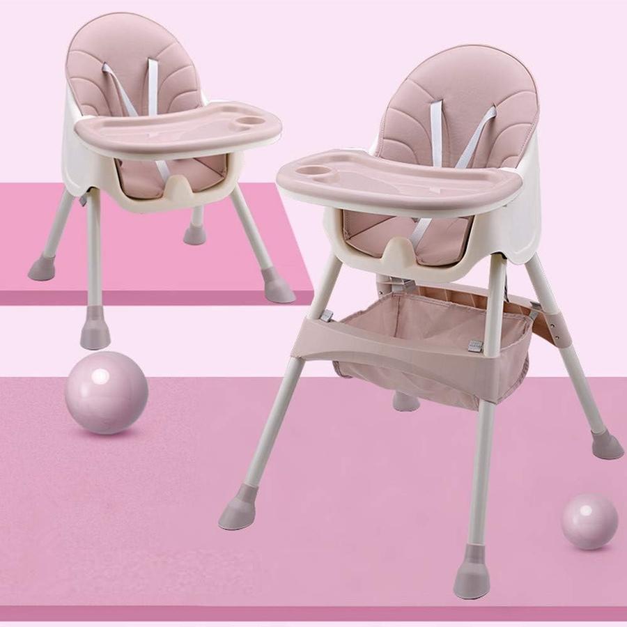 prenosná detská stolička 2 v 1, vysoká stolička s podnosom, ružová