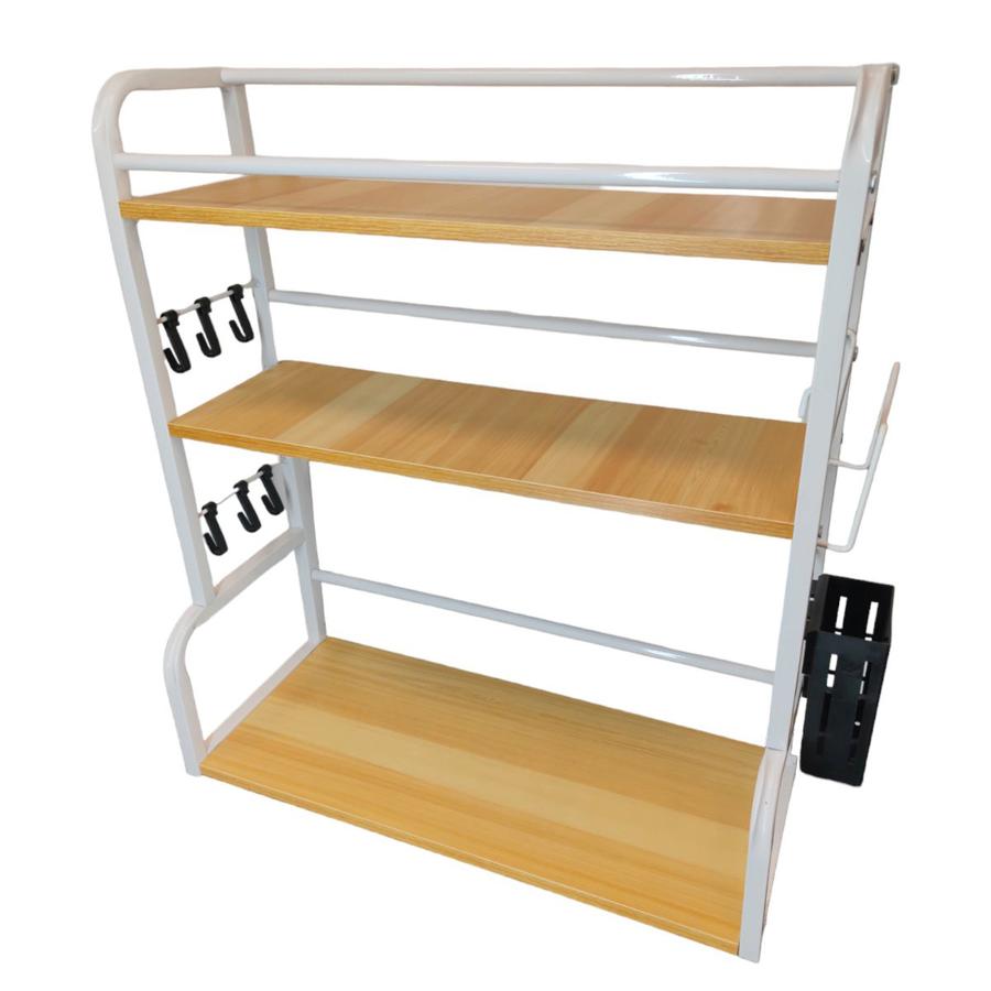 Elite Home® trojstupňová kuchynská organizérska polica s háčikom a držiakom na nože