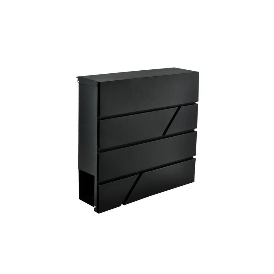 Kovová poštová schránka, poštová schránka s držiakom na noviny, vodotesná, so závesom, uzamykateľná, antracitová