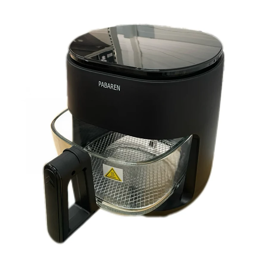 Kompaktná fritéza Pabaren s objemom 4,5 litra, rúra na horúci vzduch, LED displej, sklenený plech na