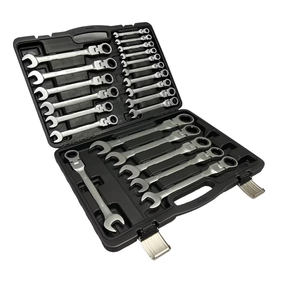 22-dielna sada flexibilných račňových kľúčov v tvare hviezdy v prenosnom kufríku