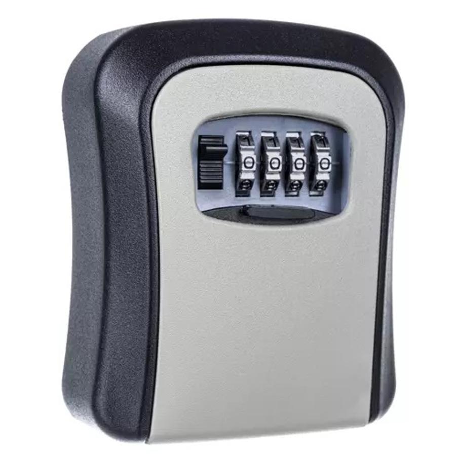 Uzamykateľná skrinka na kľúče, uzamykateľný trezor, možnosť montáže na stenu, šedo-čierna farba